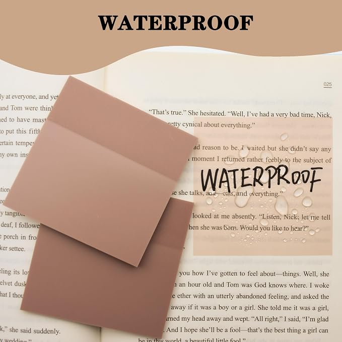 YOUDEFUL 800Pcs Transparent Sticky Notes, Morandi Dark Red Clear Sticky Notes, 3"x3" Waterproof Translucent Sticky Note Pads, Index Tabs, Clear Post it Notes for Bible Study, See Through Sticky Notes