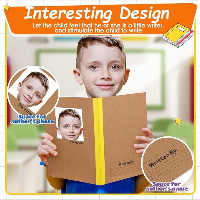 Henoyso 20 Pack Primary Composition Notebook, A5 Kids Primary Journal, K-2 Writing Notebook for Kids Student Draw Write Story Journal Half Blank Books(Bright Color)