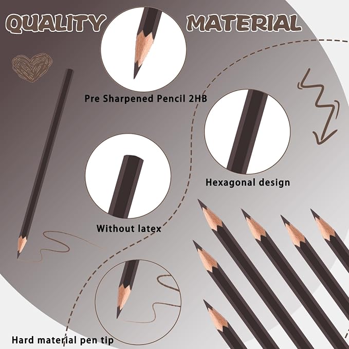 24 Pack Brown Colored Pencils for Kids, Pre-sharpened Art Pencils Back to School Supplies Set, Drawing Sketching Pencils for Students, Teachers, Classroom