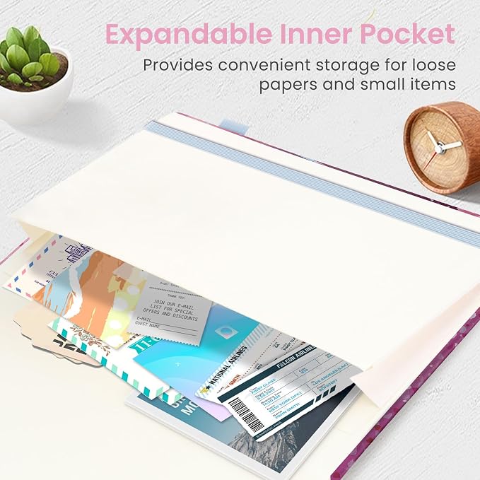 Taja Lined Journal Notebook for Women & Men, Hardcover Leather Journal for writing, A5 College Ruled Notebook for Work & Note Taking, Perfect for Office School Home Supplies, 160 Pages, Blossom Valley