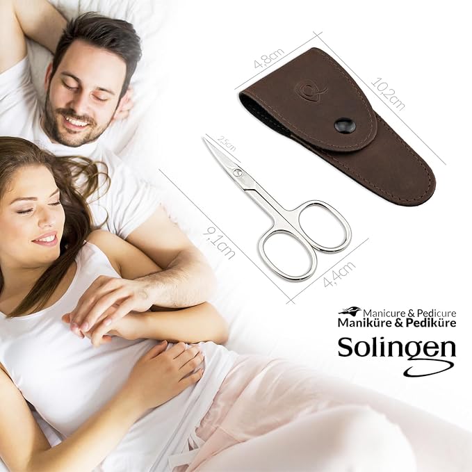 marQus - Straight nail scissors made in Germany Solingen for precise cutting of nails suitable as fingernail and toenail cutter with Premium Storage Case