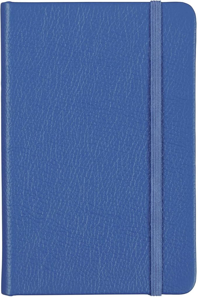 Leather Pocket Notebook, Writing Journal, Full-Grain Leather, Narrow Ruled Paper, Notebooks for Work & School, Pacific Blue (5.7" x 3.8”)