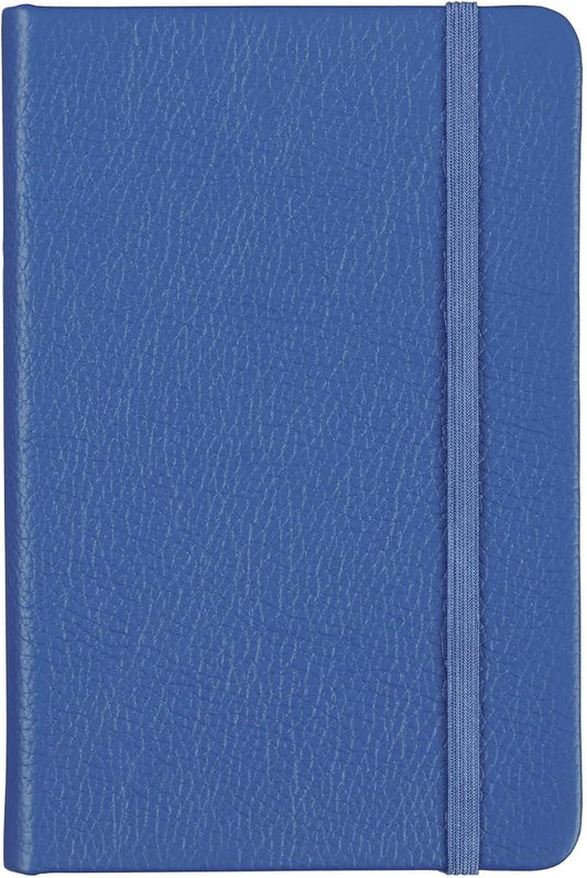 Leather Pocket Notebook, Writing Journal, Full-Grain Leather, Narrow Ruled Paper, Notebooks for Work & School, Pacific Blue (5.7" x 3.8”)