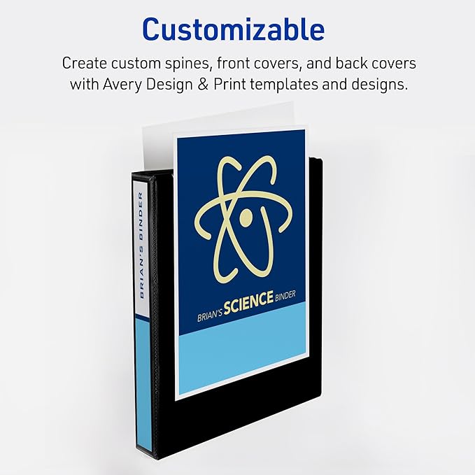 AVERY Heavy-Duty Binder 3 Ring 1 Inch White | One Touch EZD Rings | 275-Sheet Capacity | Customizable Cover | Pack of 12