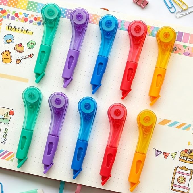 BESARME 10 Pack Correction Tape Pen, Correction Pens Prizes for Kids Classroom School Easy to Use Applicator with Push-Pull Cover Back to School Supplies, 19.69 Ft
