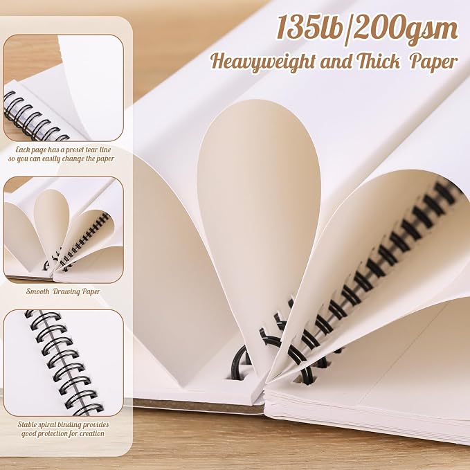 135lb/200gsm Marker Paper Pad, 5×7in Double Sided Bleedproof Marker Sketchbook, 30 Sheets Art Paper Sketch Pad, Smooth Painting Coloring Alcohol Marker Paper for DIY, Drawing, Ideal Gift
