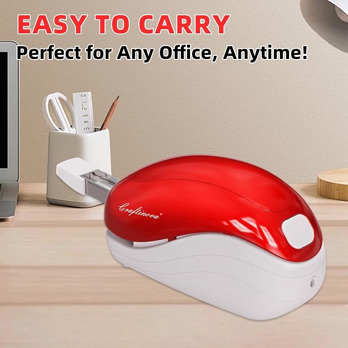 Electric Stapler,Including 2000 Staples and 1 Staple Remover, Suitable for Palm Size and high Comfort，25 Sheet Capacity, AC Adapter or Battery Powered，Battery not Included
