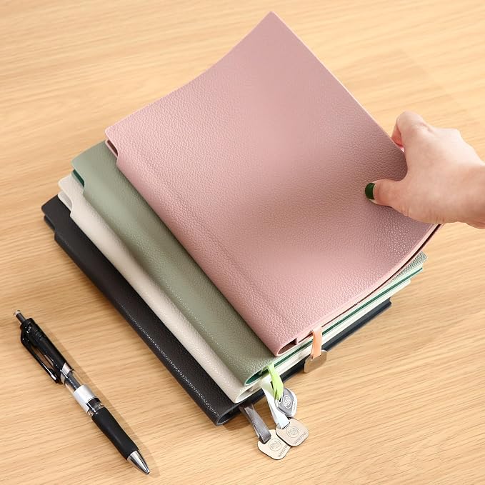 Lined Journal Notebook for Women A5 Softcover PU Leather Journals for Writing 160 Pages Daily Journaling College Ruled Notebooks for Work School Note Taking, Business 6.38'' X 8.28'' Black