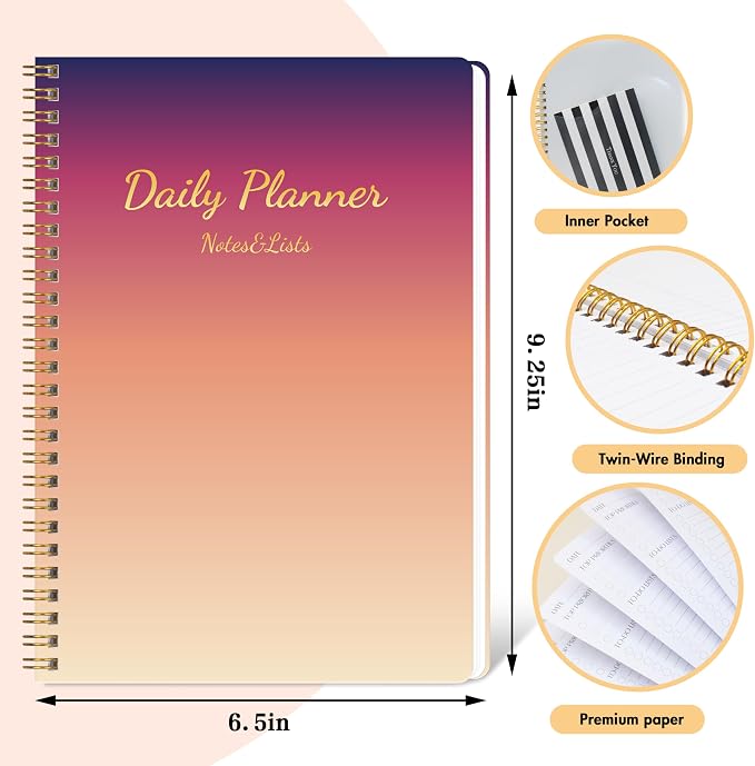 TREES Undated Daily Planner, 80-Day To-Do List with Hourly Schedule | Day-on-a-Page Agenda for Hourly Schedules, Priorities, Tasks and Notes, Designed for Work, Home and Everyday Planning