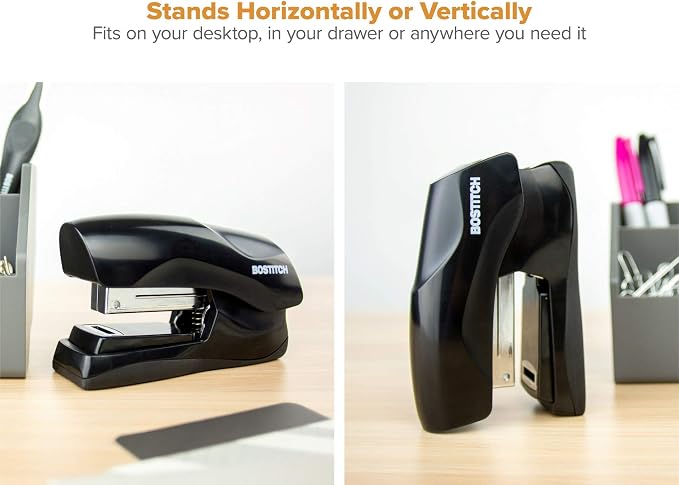 Bostitch Office Heavy Duty 40 Sheet Stapler with 5,000 Staples, Small Stapler Size, Fits into the Palm of Your Hand, Value Pack, Black (B175-BLK-VP)