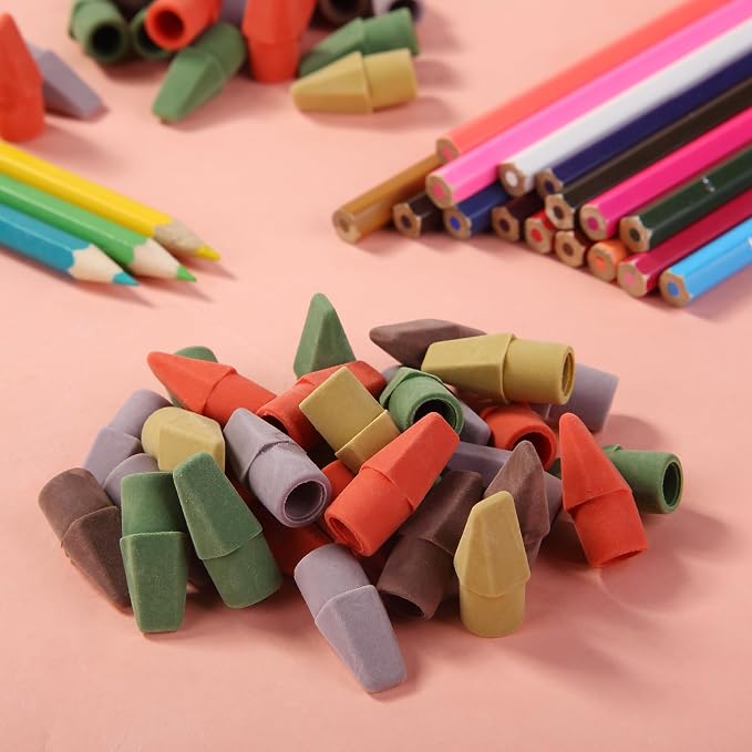 Mr. Pen- Pencil Erasers Toppers, 120 Pack, Colorful, Latex Free, No Smudge | Mr Pen Erasers for Pencils