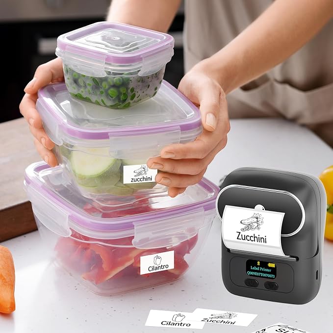 3 Rolls (1800Pcs) Thermal Labels, Phomemo 0.78'' x 0.39'' Stickers | Compatible with Phomemo M220 M110 M108 M250 M260 M221 M120 M200 M150 Label Maker, Black on White