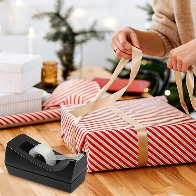 10 Pack Black Desktop Tape Dispensers Bulk Tape Roll Dispenser Non Skid Base Desk Tape Holder for Office Home School (No Tape Included)