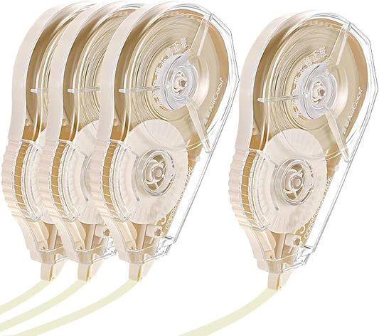 Zonon 4 Pieces Correction Tape Cream Color Beige Corrective Tape Eraser 100 Feet Long for Back to School Office Supplies Crafting, Journal, Note Taking, Case Color May Vary