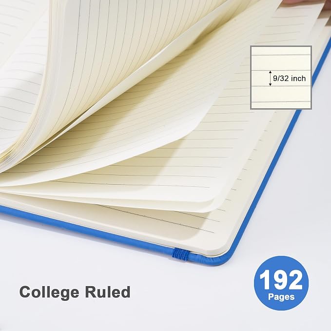 ViVin Lined Journal Notebooks for Professional Office Work,192 Pages,Medium 5.5 x 8.3 inch,College Ruled,A5 Hardcover Journaling Notebooks for Writing,8 Pack Bulk