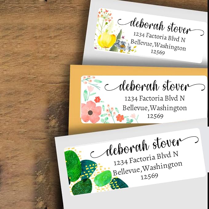 LINMAGCO Personalized Return Address Labels Gold 500 Pcs Mail Labels for Envelopes Weddings Self Adhesive Rectangle Elegant Name Stickers……