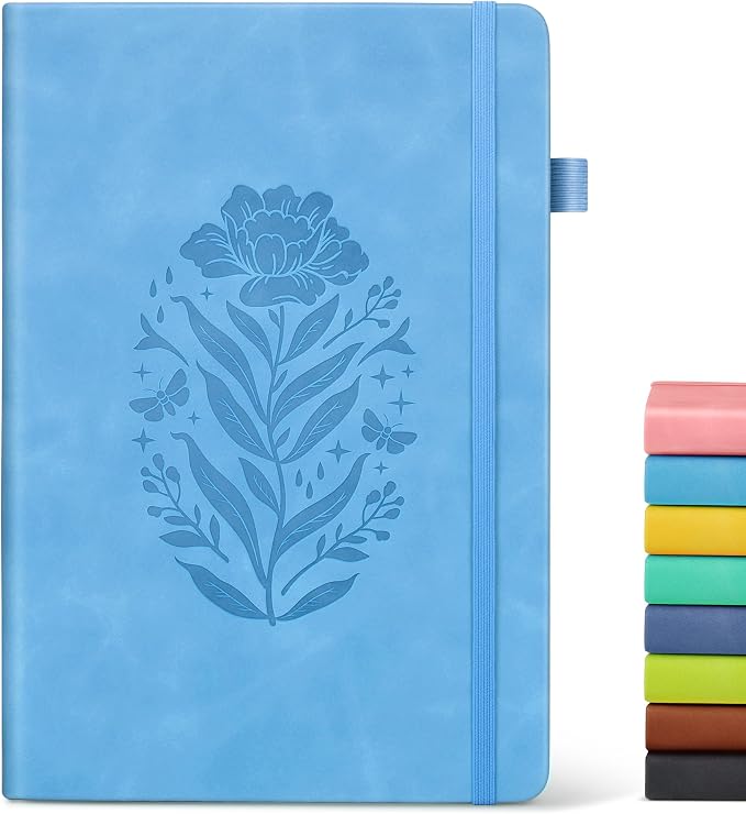 Lined Journal Notebook for Men Women, A5 Leather Journals for Writing, Blue 200 Pages College Ruled Journal Notebook, Travel Daily Journal Notebook for Work School, Note Taking 5.75'' X 8.38''