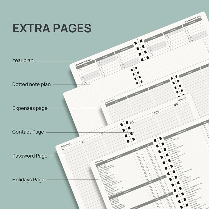 POPRUN 2026-2027 Weekly Planner 6.25" x 8.5" Weekly and Monthly Planner | Jul 2026 - Jun 2027 Daily Agenda Book with Hourly Schedule, Tabs, Hardcover, School and Office Supplies - Midnight Green
