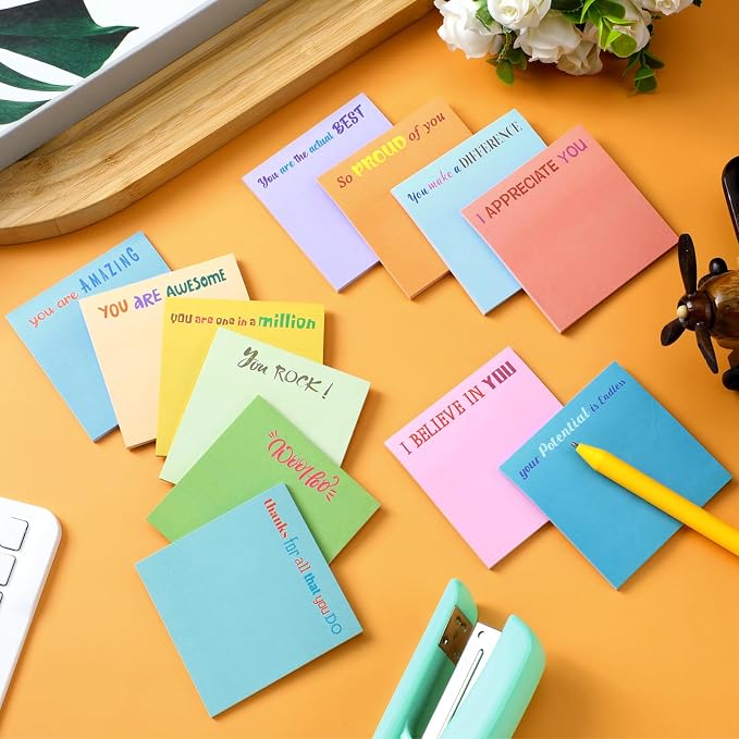 Yinder 24 Pcs Sticky Notes Gifts Bulk,Thank You,Elegant Color