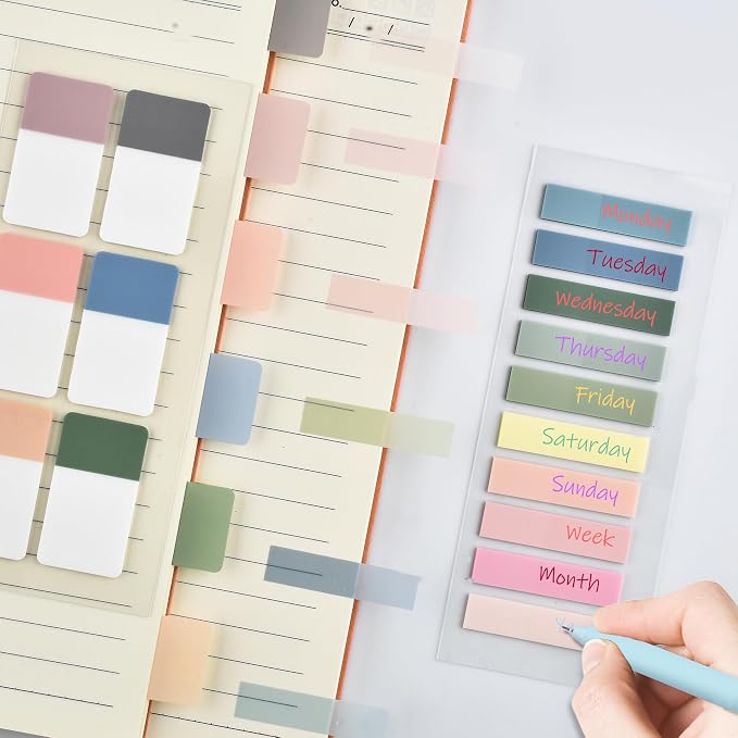DazSpirit 12 Pastel No Bleed Bible Highlighters and 6 Color Pens with 620 Sheets Transparent Sticky Notes, Bible Journaling Kit, Aesthetic Colored Labels for School Office Annotating Books Supplies | Bible Journaling Kit, Bible Study Supplies, Aestheti...