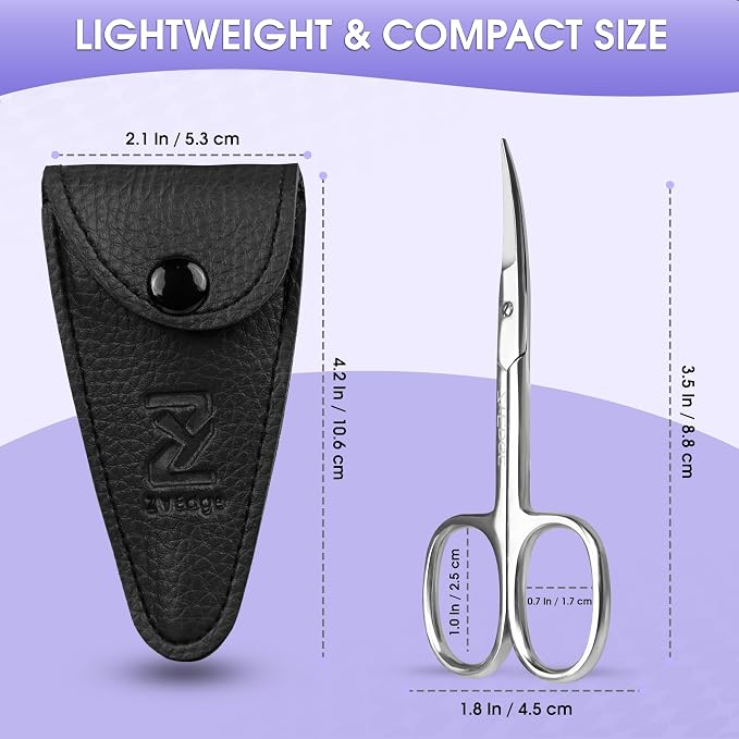 Curved Cuticle Scissors Stainless Steel Manicure Scissors for Nails | Curved stainless steel blade, cuticle and hangnail trimming, ergonomic grip, salon and home use, precision tips