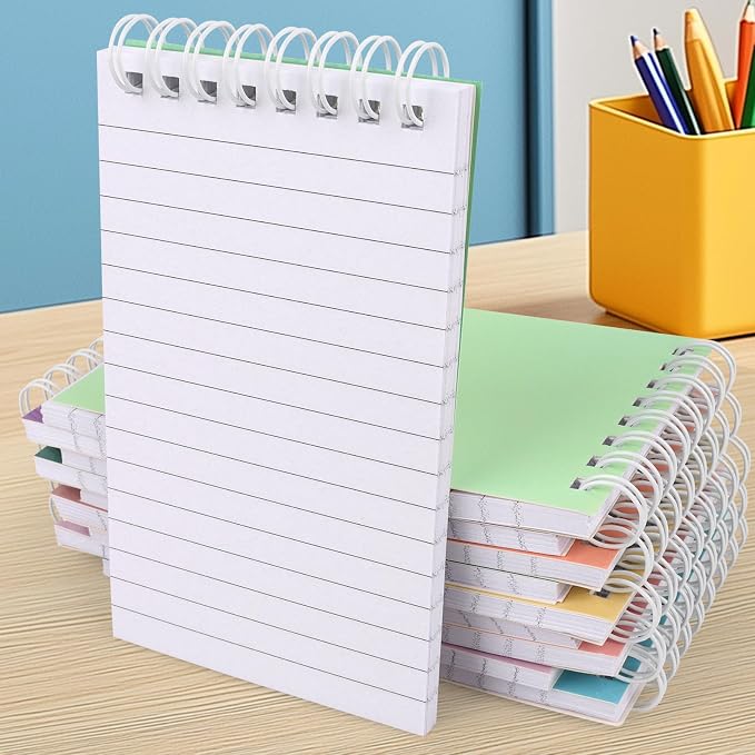 Hxezoc 10 Pack Small Pocket Notebooks, 3 x 5 Inches Mini Colorful Spiral Pocket Notebook with Lined Pages Memo Pads for Kids Home Office School Classroom Decoration Supplies