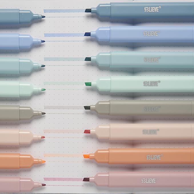 BLIEVE Bible Highlighters No Bleed Through, Pastel Colors, Dual Tip, 8 Pack | Aesthetic Cute Highlighters, Chisel Tip & Fine Point For Bible & Journaling, Back To School Supplies