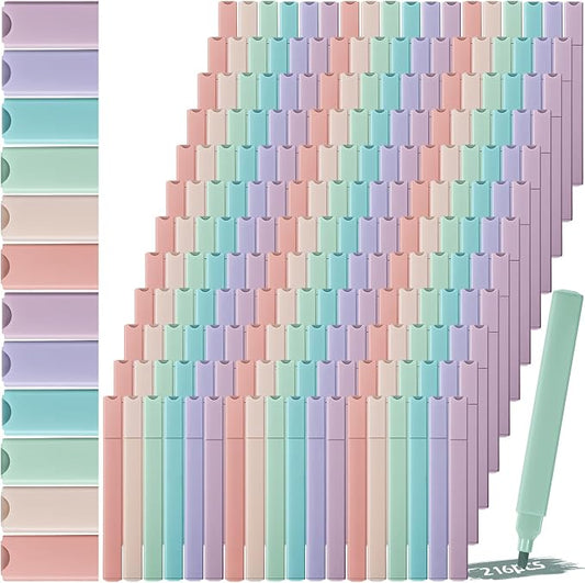 Marspark 216 Pcs Highlighters Bulk Chisel Tip Aesthetic No Bleed Cute Color Marker Pens for Journal Planner Notes School Study Office Supplies(Boho Colors)