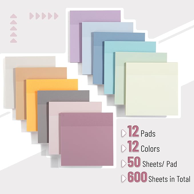 Mr. Pen- Transparent Sticky Notes, 3" x 3", 12 Pads, 600 Sheets | See Through Self-Adhesive Notes for Bible Journaling and Studying, Water-Resistant, Easy to Peel, Clean Removal