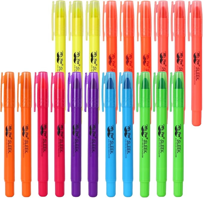 Mr. Pen- No Bleed Gel Highlighters, Vibrant Colors, 20 Pack | Bible Highlighters and Pens No Bleed, Bible Markers for Study, Journaling, School Supplies and Accessories