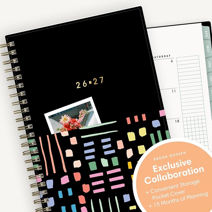 Blue Sky 2026-2027 Weekly & Monthly Academic Planner, 5"x8", Rainbow City | 15-Month, April 2026 - June 2027, Flexible Cover With Zip Pouch, Wirebound, Tabs, Storage Pocket, Academic Year, Brook Gossen