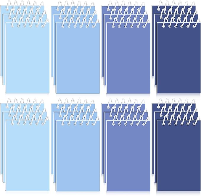 Epakh 24 Pcs Student Gift Bulk Pocket Spiral Notebook Memo Pads Mini Blank Pocket Notebooks 20 Sheets Per Notebook for School Classroom Home Office Nurses(Blue)