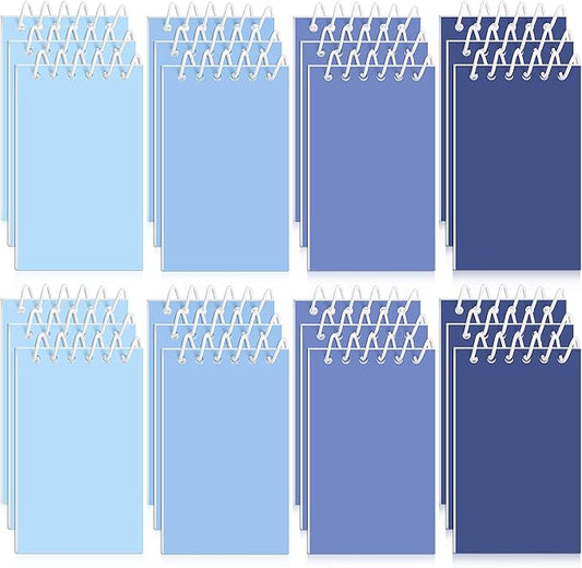 Epakh 24 Pcs Student Gift Bulk Pocket Spiral Notebook Memo Pads Mini Blank Pocket Notebooks 20 Sheets Per Notebook for School Classroom Home Office Nurses(Blue)