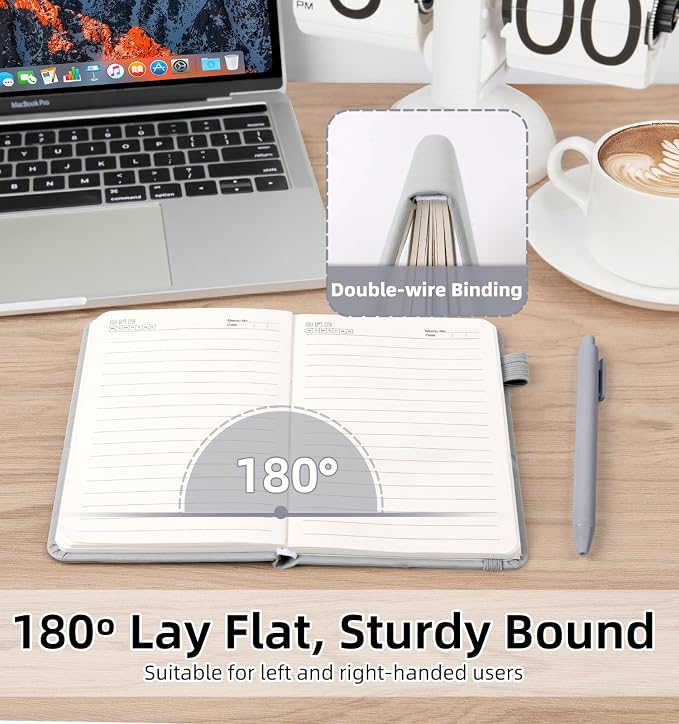 ALKALO 3 Pack Pocket Journaling Notebooks, A6 Small Notebook For Note Taking Journaling Notebooks Journals For Writing Mini Note Pads With Pen Holder 120 Pages 100 GSM Thick Paper(White, Gray, Black)