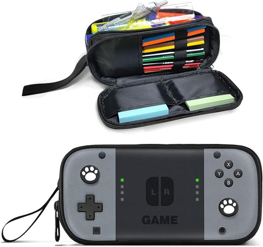 Gamer Pencil Case for Boys, Large Boys Pencil Pouch for Kids Teens School, Big Capacity Pen Box Pen Bag Organizer with 2 Compartments & Zipper