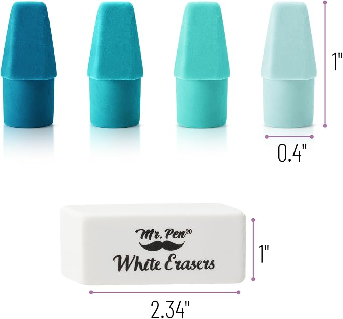 Mr. Pen- School Eraser Combination Set, 66 Pack, Colorful | Latex Free Erasers for School, Office, Art Sketching, Homework, Exams, Clean Smudge-Free Correction