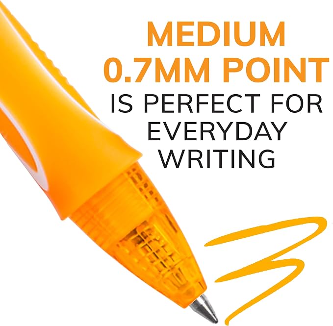 BIC Gelocity Quick Dry Assorted Colors Gel Pens, Medium Point (0.7 mm), School Supplies for Color-Coding Notes, with Full Grip, 12-Count Pack in Assorted Colors