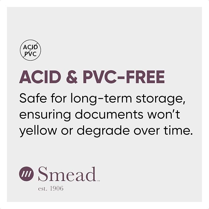 Smead Organized Up Poly Translucent Slash File Jacket, Three-Hole Punched, Letter Size, Clear, 10 Count