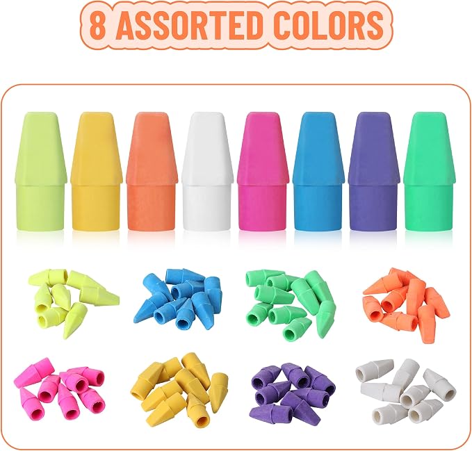Mr. Pen- School Eraser Combination Set, 60 Pack, Assorted Colors | Latex Free Erasers for School, Office, Art Sketching, Homework, Exams, Clean Smudge-Free Correction