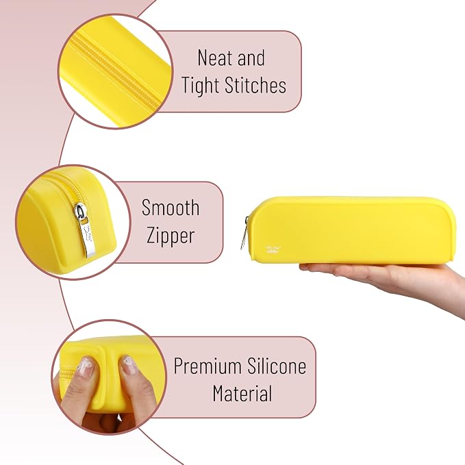 Mr. Pen- Silicone Pencil Case, Aesthetic Pencil Bag for Women, Makeup Pouch | Multifunctional Pouch for Stationery, Cosmetics and Electrical Goods Storage