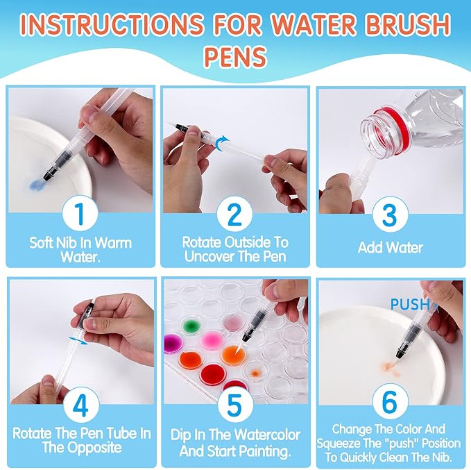 28 Metallic Colors Washable Watercolor Paint Set, with 3 Brushes Pen | watercolor palette, Non-toxic Water Color Paints Sets for Kids, Adults Artists Students Beginner,Travel Watercolor Set