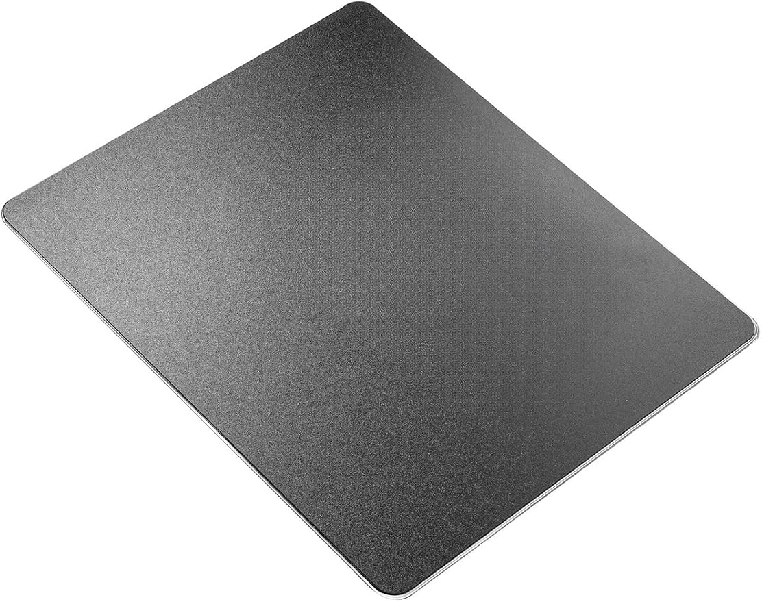 Vaydeer Hard Metal Aluminum Mouse Pad Clear Modern Smooth Magic Ultra Thin Double Side Design Mouse Mat Waterproof Fast and Accurate Control Compatible for Gaming and Office, Black, 9.05X7.08 Inch
