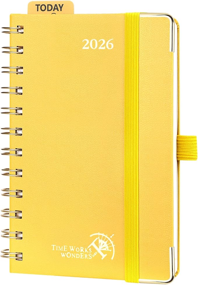POPRUN Pocket Calendar 2027,4" x 6.25" Small Weekly Planner, Jan 2027 - Dec 2027 Appointment Book with Flexible Hardcover, Inner-pocket, Pen loop - Light Yellow