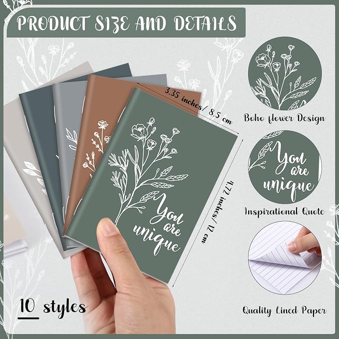 Feifeiya 30 Pcs Motivational Mini Notebooks Bulk Pocket Inspirational Journals Notepads Back to School Gifts Bulk for Teacher Employee Coworker Office Staff Nurse Social Worker(Inspirational)