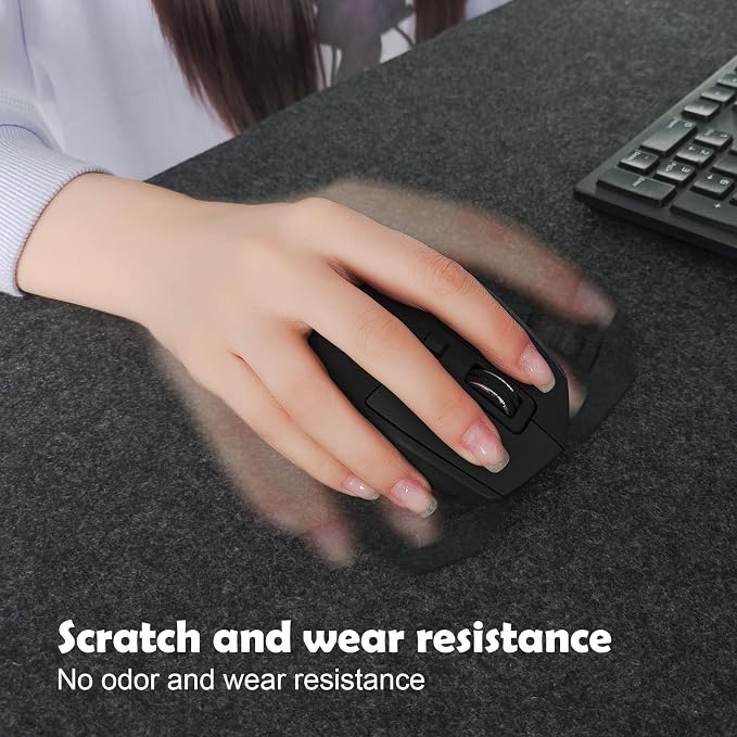 Large Felt Desk Mat,39.4''x19.69'' Non-Slip Full Keyboard and Mouse Pad,Computer Desk Mat for Home and Office,100x50CM Felt Desk Pad Protector (Dark Gray)