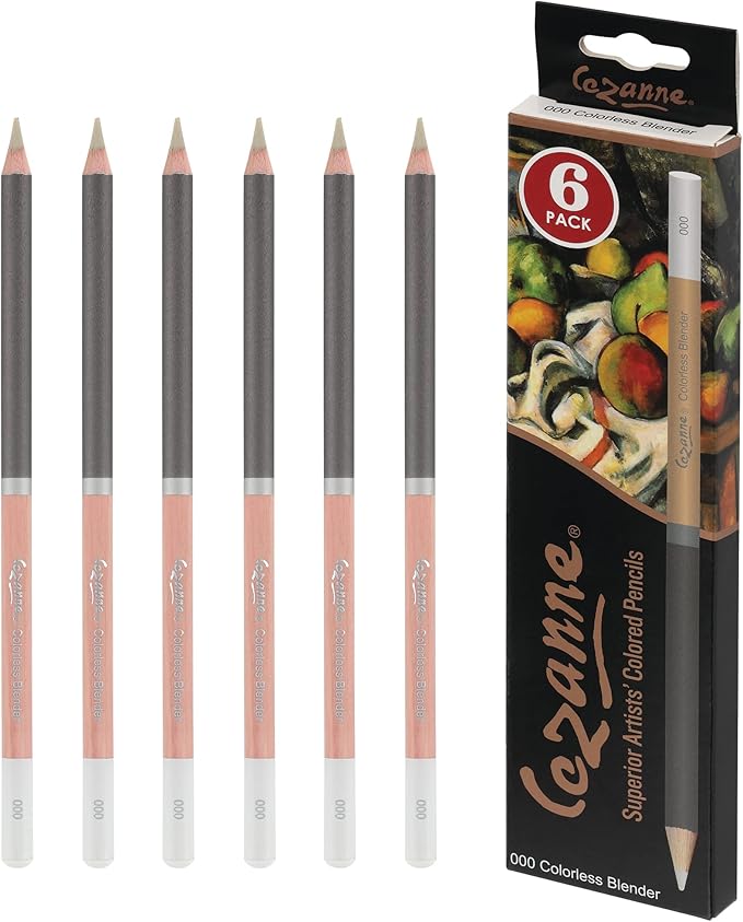 Cezanne Creative Mark Premium Colored Pencils, Colorless Blender, 15 Packs (90 Count) Highly Pigmented Artist Set, Smooth Sketching Coloring Highlighting Blending, Soft 3.3Mm Wax-Based