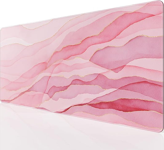 KTRIO Large Gaming Mouse Pad, Desk Mat, 31.5 x 15.7 in, Pink Glow, XXL | Smooth Micro-Weave Surface, Artistic Pattern Design, Non-Slip Rubber Base, Durable Stitched Edges, Office & Home Use