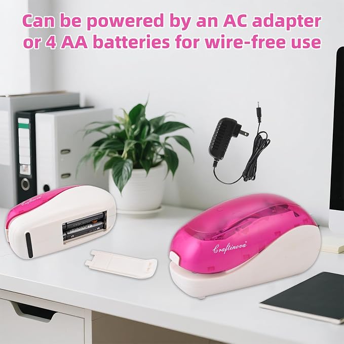 Electric Stapler,Including 2000 Staples and 1 Staple Remover, Suitable for Palm Size and high Comfort，25 Sheet Capacity, AC Adapter or Battery Powered，Battery not Included