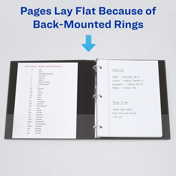 Avery Heavy-Duty 5 Inch Binders 3 Ring,View Binder,5 Inch EZD Ring,Black,Sturdy (79606),(Pack of 4)