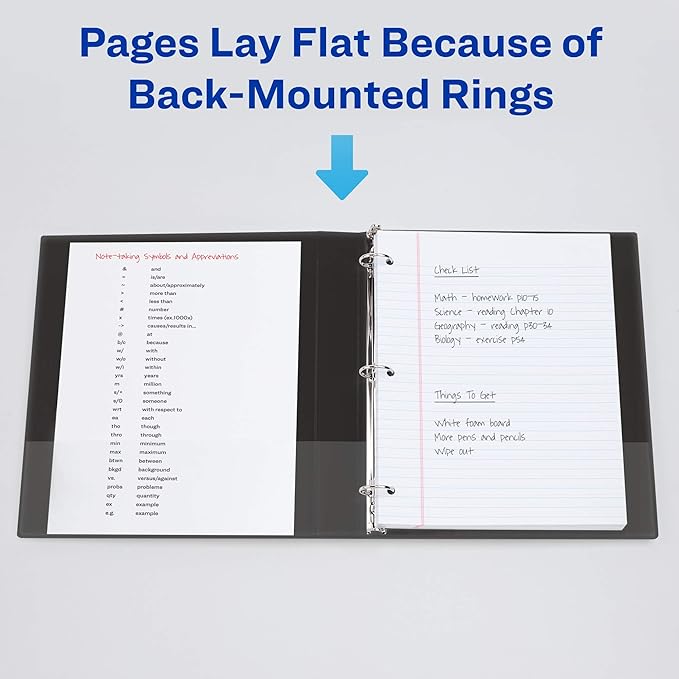 Avery Heavy-Duty 5 Inch Binders 3 Ring, View Binder, 5 Inch EZD Ring, Black, Sturdy (79606)